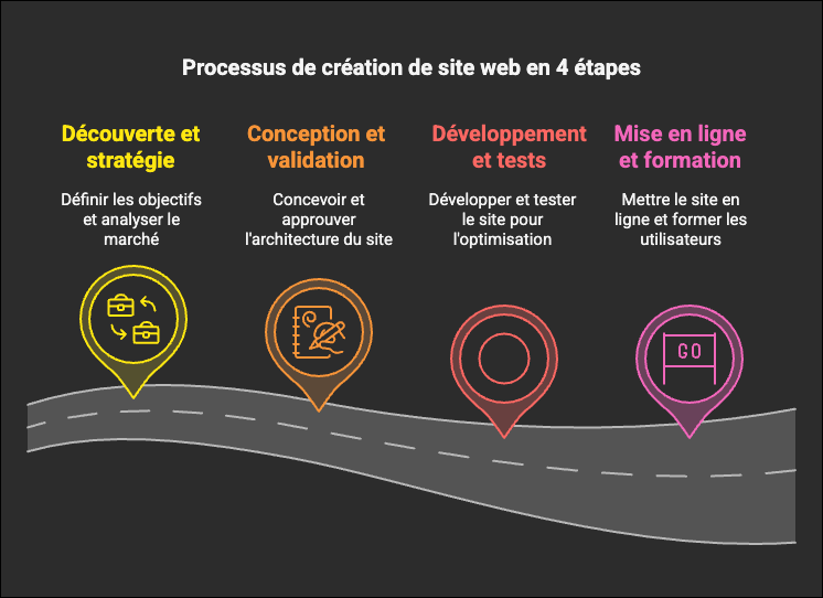 Processus de création site internet en 4 étapes