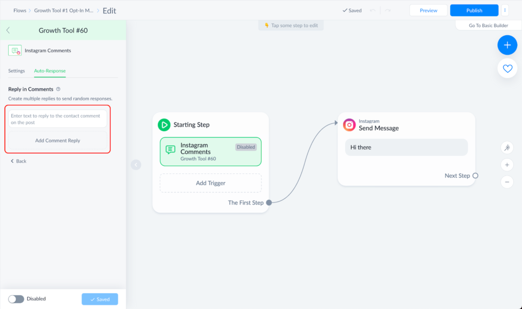 automatisation_manychat Schéma présentant un message automatisé depuis manychat
